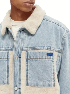 Scotch & Soda Teddy Lined Denim Trucker Jacket -Scotch & Soda 169019 indigo NHD DTL2