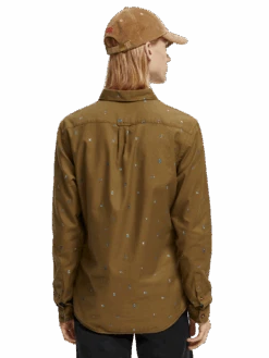 Scotch & Soda Slim Fit Embroidered Oxford Shirt 19 Scotch & Soda Slim Fit Embroidered Oxford Shirt -Scotch & Soda 169054 Combo 20B MDL BCK