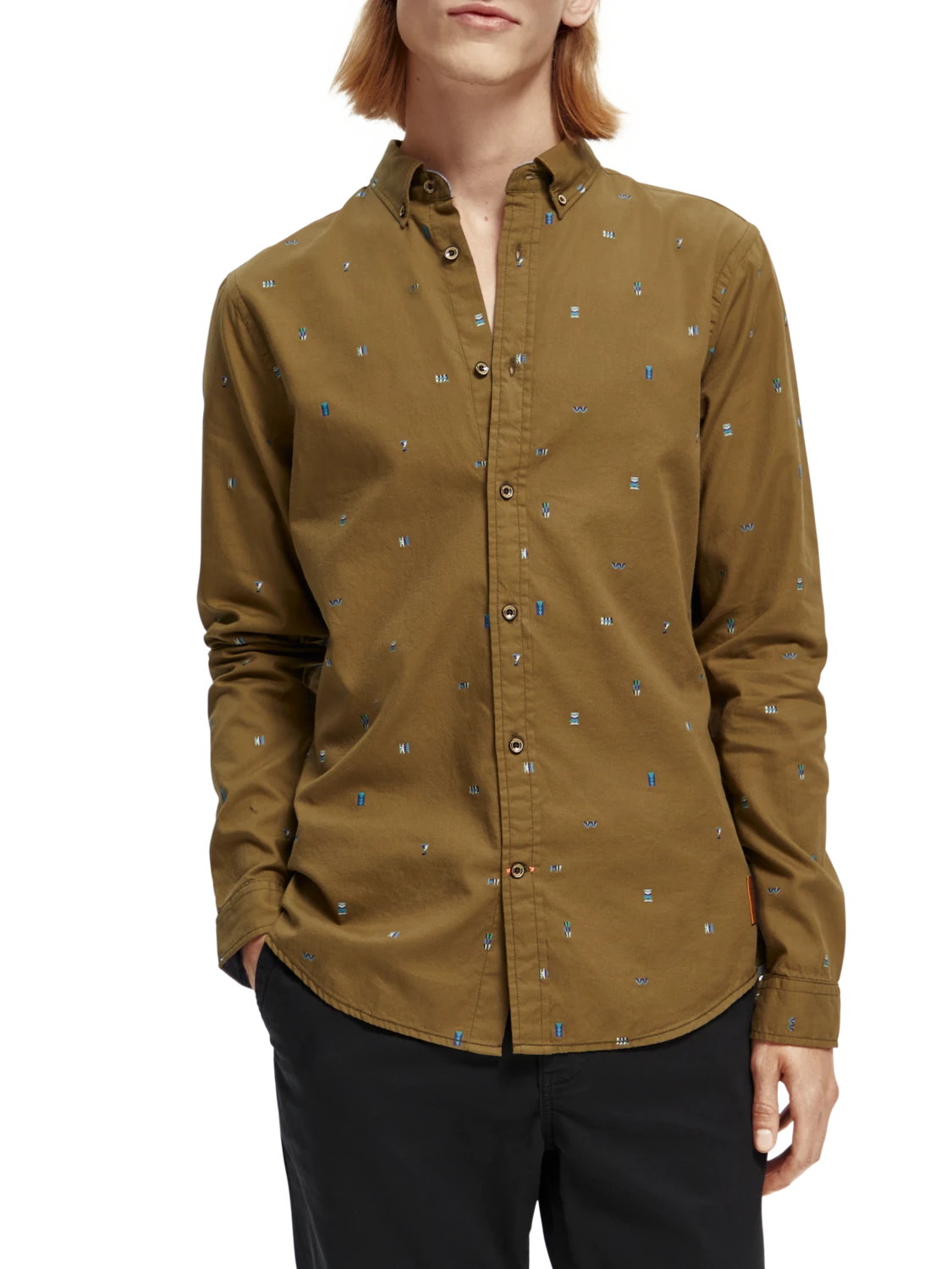 Scotch & Soda Slim Fit Embroidered Oxford Shirt 3 Scotch & Soda Slim Fit Embroidered Oxford Shirt