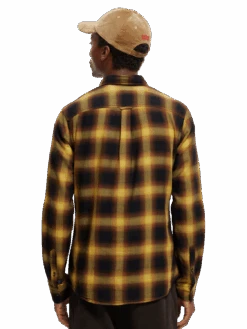 Scotch & Soda Slim Fit Lightweight Checked Herringbone Shirt -Scotch & Soda 169058 Combo 20B MDL BCK