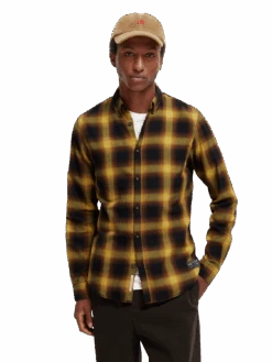 Scotch & Soda Slim Fit Lightweight Checked Herringbone Shirt -Scotch & Soda 169058 Combo 20B MDL CRP