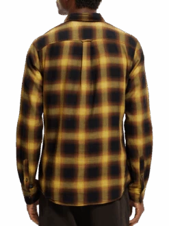 Scotch & Soda Slim Fit Lightweight Checked Herringbone Shirt -Scotch & Soda 169058 Combo 20B NHD BCK