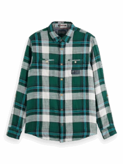 Scotch & Soda Regular-Fit Checked Cotton Shirt -Scotch & Soda 169062 Combo 20B DTL1