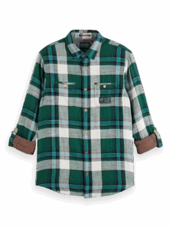 Scotch & Soda Regular-Fit Checked Cotton Shirt -Scotch & Soda 169062 Combo 20B FNT