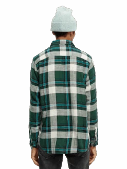 Scotch & Soda Regular-Fit Checked Cotton Shirt -Scotch & Soda 169062 Combo 20B MDL BCK