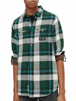 Scotch & Soda Regular-Fit Checked Cotton Shirt -Scotch & Soda 169062 Combo 20B MDL DTL1