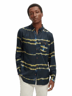 Scotch & Soda Regular Fit Pocketed Tie-Dye Shirt -Scotch & Soda 169069 Combo 20B MDL CRP