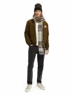 Scotch & Soda Wool-Blended Bomber Jacket -Scotch & Soda 169105 Military 20Melange MDL FNT