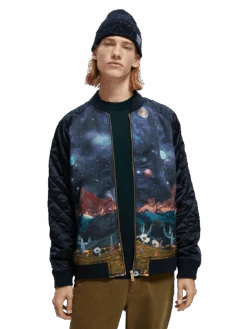 Scotch & Soda Printed Bomber Jacket -Scotch & Soda 169112 Combo 20A MDL CRP