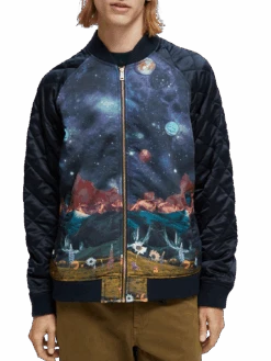 Scotch & Soda Printed Bomber Jacket -Scotch & Soda 169112 Combo 20A NHD DTL1