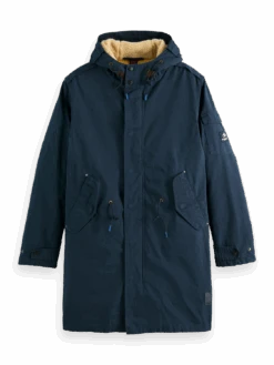 Scotch & Soda Long Teddy-Lined Parka -Scotch & Soda 169113 Navy FNT