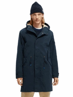 Scotch & Soda Long Teddy-Lined Parka -Scotch & Soda 169113 Navy MDL CRP
