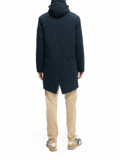 Scotch & Soda Long Teddy-Lined Parka -Scotch & Soda 169113 Navy NHD BCK