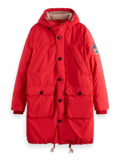 Scotch & Soda Water-Repellent Long-Length Parka -Scotch & Soda 169114 Roady 20Red FNT