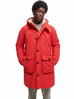 Scotch & Soda Water-Repellent Long-Length Parka -Scotch & Soda 169114 Roady 20Red MDL CRP