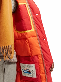 Scotch & Soda Water-Repellent Long-Length Parka -Scotch & Soda 169114 Roady 20Red MDL DTL1