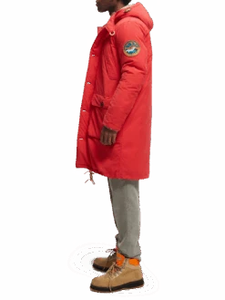 Scotch & Soda Water-Repellent Long-Length Parka -Scotch & Soda 169114 Roady 20Red NHD SDE