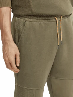 Scotch & Soda Patched Organic Cotton Felpa Sweatpants -Scotch & Soda 169124 Military MDL DTL2