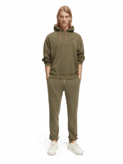 Scotch & Soda Patched Organic Cotton Felpa Sweatpants -Scotch & Soda 169124 Military MDL FNT