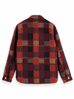 Scotch & Soda Patched Check Jacquard Overshirt -Scotch & Soda 169160 Combo 20A BCK