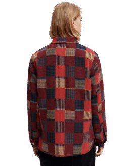 Scotch & Soda Patched Check Jacquard Overshirt -Scotch & Soda 169160 Combo 20A MDL BCK