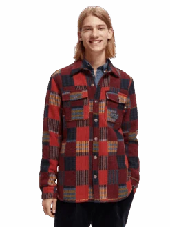 Scotch & Soda Patched Check Jacquard Overshirt -Scotch & Soda 169160 Combo 20A MDL CRP