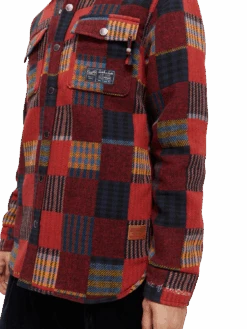 Scotch & Soda Patched Check Jacquard Overshirt -Scotch & Soda 169160 Combo 20A MDL DTL1