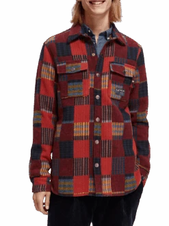 Scotch & Soda Patched Check Jacquard Overshirt