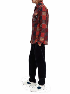 Scotch & Soda Patched Check Jacquard Overshirt -Scotch & Soda 169160 Combo 20A NHD SDE