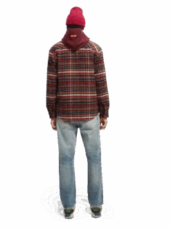 Scotch & Soda Checked Wool-Blend Overshirt -Scotch & Soda 169161 Combo 20A MDL BCK