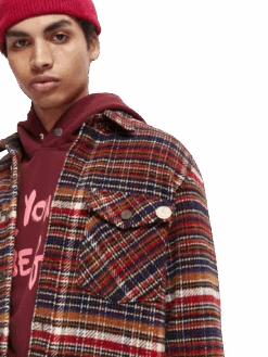 Scotch & Soda Checked Wool-Blend Overshirt -Scotch & Soda 169161 Combo 20A MDL DTL2