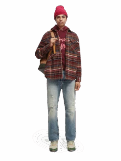 Scotch & Soda Checked Wool-Blend Overshirt -Scotch & Soda 169161 Combo 20A MDL FNT