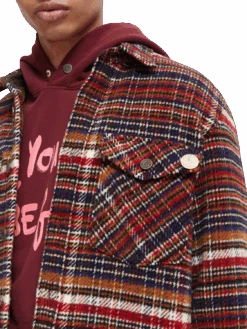 Scotch & Soda Checked Wool-Blend Overshirt -Scotch & Soda 169161 Combo 20A NHD DTL2