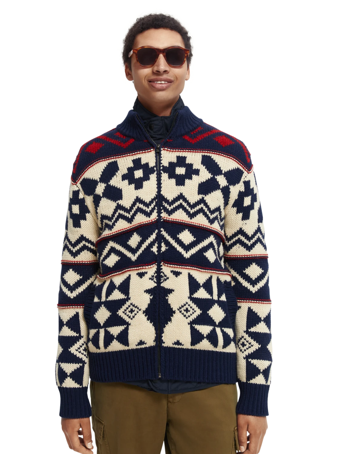 Scotch & Soda Chunky Wool-Blend Zip Cardigan With Detachable Inner Jacket 14 Scotch & Soda Chunky Wool-Blend Zip Cardigan With Detachable Inner Jacket - Image 12