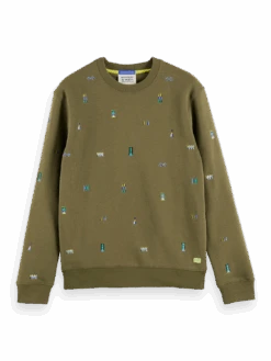 Scotch & Soda Embroidered Organic Felpa Sweatshirt -Scotch & Soda 169186 Combo 20A FNT
