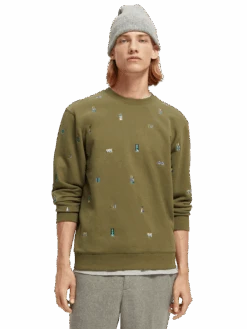 Scotch & Soda Embroidered Organic Felpa Sweatshirt -Scotch & Soda 169186 Combo 20A MDL CRP