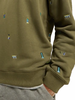 Scotch & Soda Embroidered Organic Felpa Sweatshirt -Scotch & Soda 169186 Combo 20A MDL DTL1