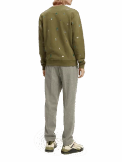 Scotch & Soda Embroidered Organic Felpa Sweatshirt -Scotch & Soda 169186 Combo 20A NHD BCK