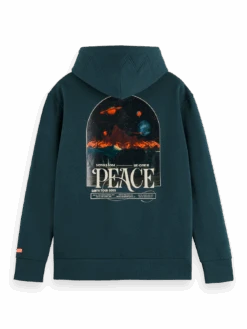 Scotch & Soda Artwork Felpa Hoodie -Scotch & Soda 169194 Space 20Green BCK