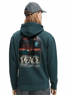 Scotch & Soda Artwork Felpa Hoodie -Scotch & Soda 169194 Space 20Green MDL BCK