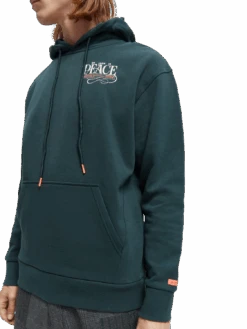 Scotch & Soda Artwork Felpa Hoodie -Scotch & Soda 169194 Space 20Green NHD DTL1