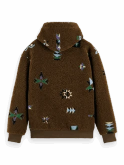 Scotch & Soda Printed Teddy Hoodie -Scotch & Soda 169319 Military BCK