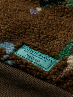 Scotch & Soda Printed Teddy Hoodie -Scotch & Soda 169319 Military DTL6