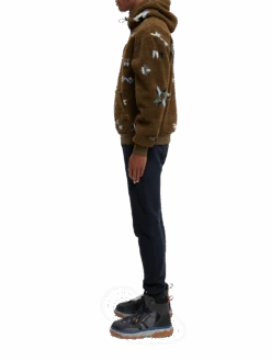 Scotch & Soda Printed Teddy Hoodie -Scotch & Soda 169319 Military NHD SDE