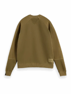 Scotch & Soda Panelled Organic Cotton Crewneck Sweatshirt -Scotch & Soda 169320 Military BCK