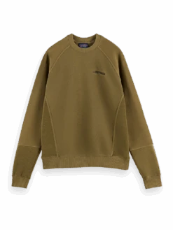 Scotch & Soda Panelled Organic Cotton Crewneck Sweatshirt -Scotch & Soda 169320 Military FNT