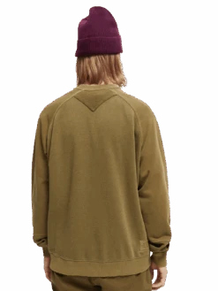 Scotch & Soda Panelled Organic Cotton Crewneck Sweatshirt -Scotch & Soda 169320 Military MDL BCK