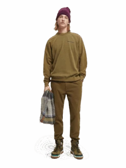 Scotch & Soda Panelled Organic Cotton Crewneck Sweatshirt -Scotch & Soda 169320 Military MDL FNT