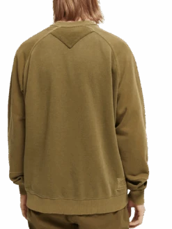 Scotch & Soda Panelled Organic Cotton Crewneck Sweatshirt -Scotch & Soda 169320 Military NHD BCK
