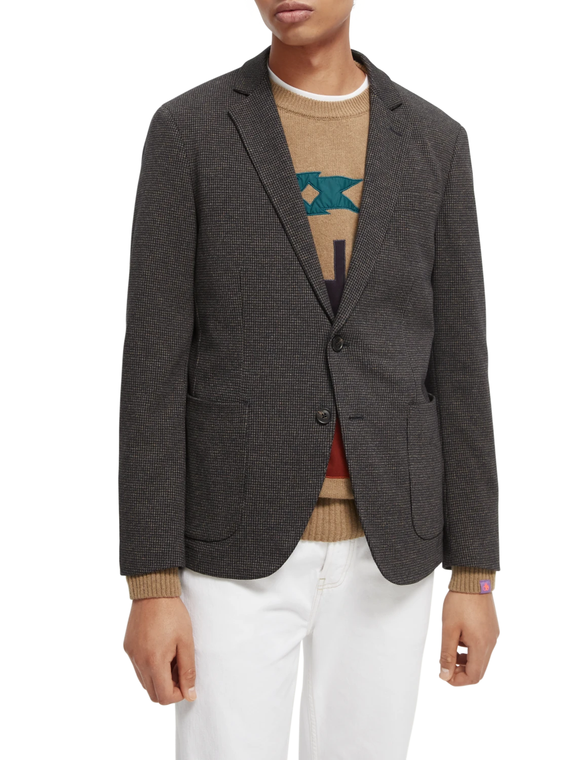 Scotch & Soda Knitted Single-Breasted Blazer 3 Scotch & Soda Knitted Single-Breasted Blazer